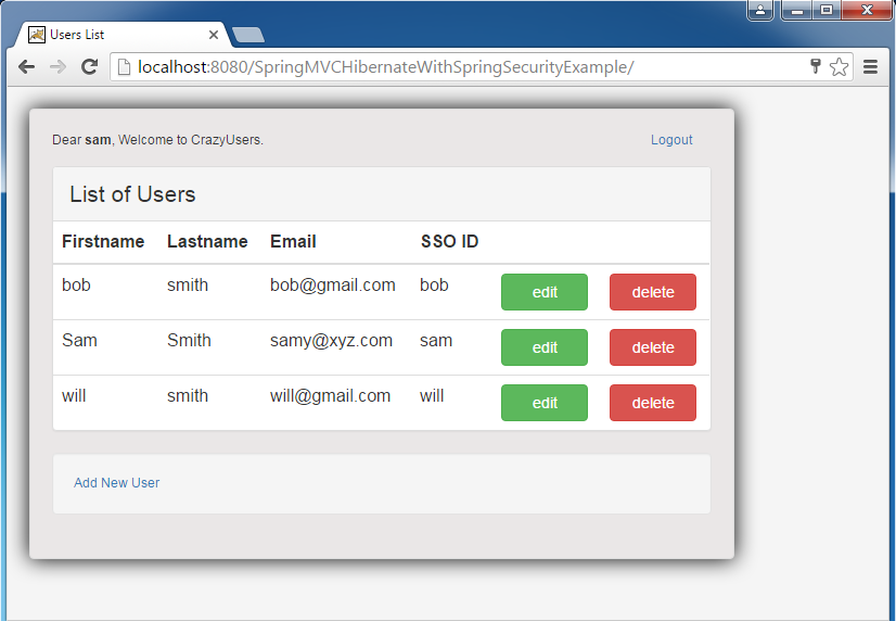 Spring MVC 4 + Spring Security 4 + 