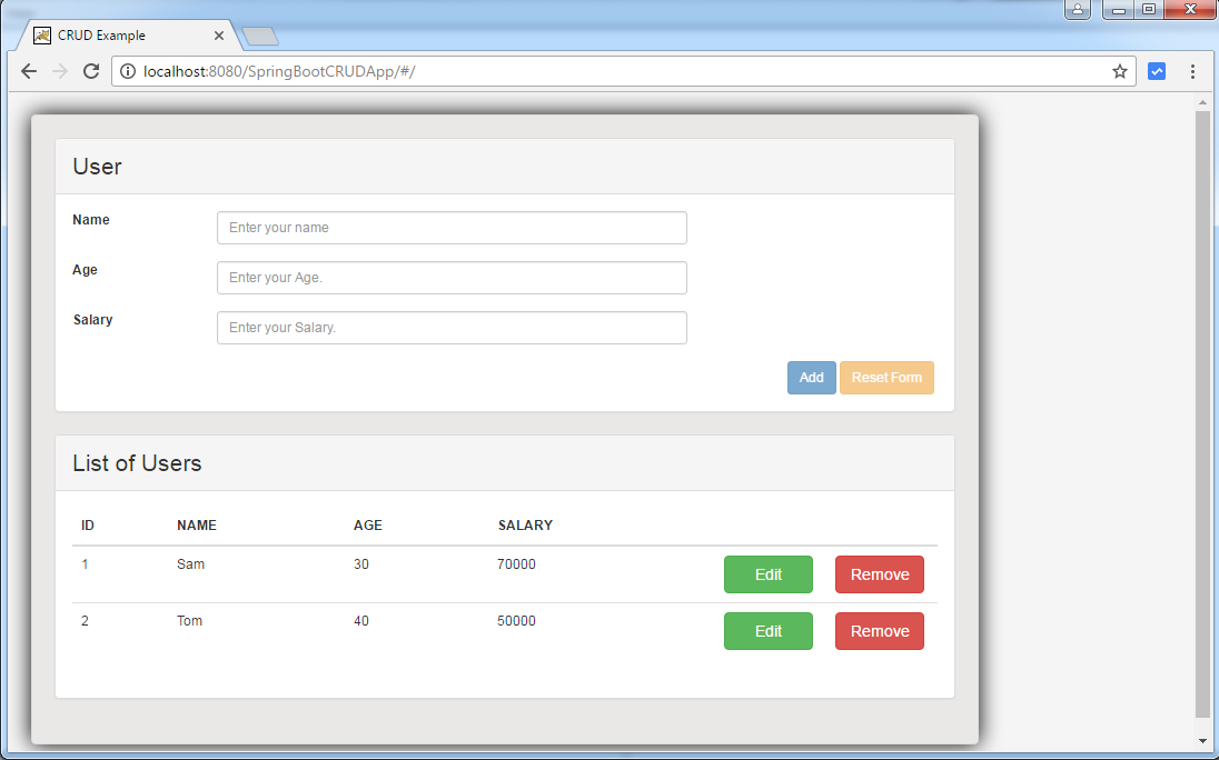 spring crud example with hibernate